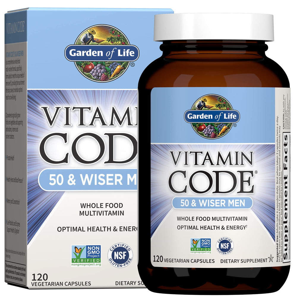 Garden of Life Vitamin Code 50 & Wiser Men's Multivitamin bottle front view
