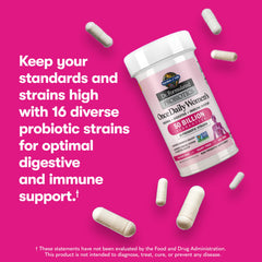 Shelf-stable bottle of women's probiotic capsules