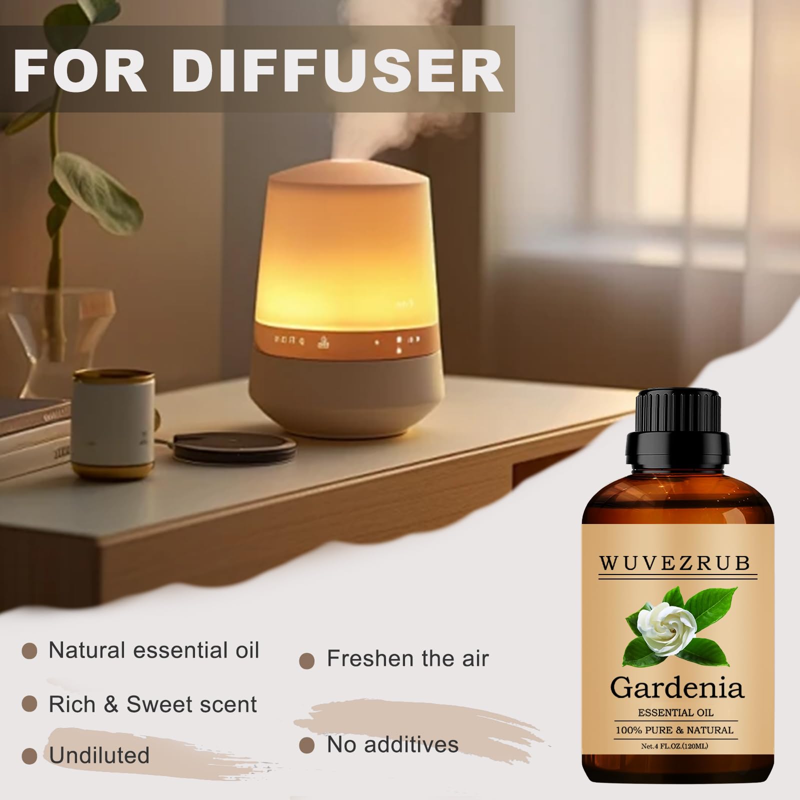 Skincare products with a few drops of Gardenia essential oil