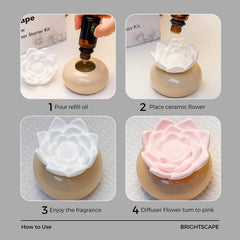 Gardenia flower design diffuser with pink hue