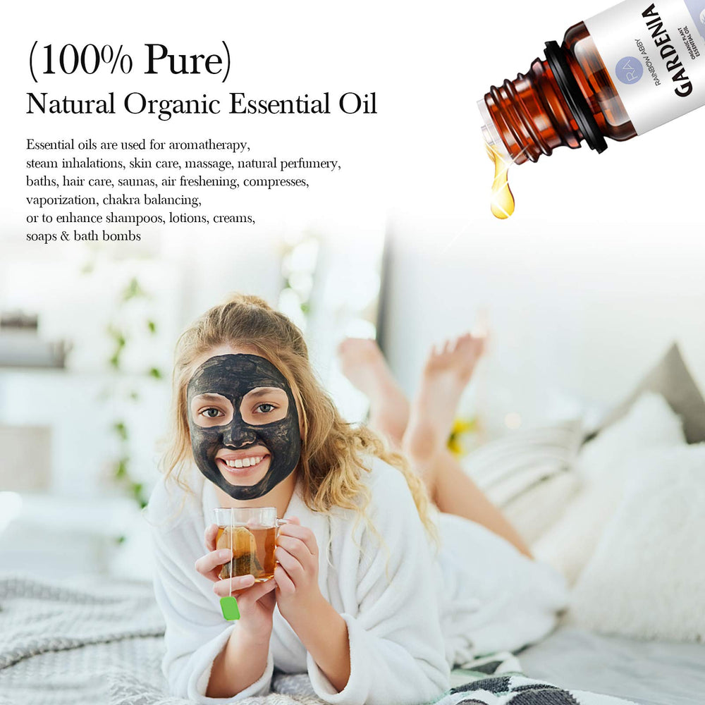 Gardenia essential oil bottle for massage and skincare