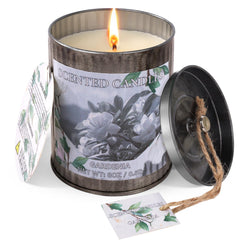 Gardenia scented soy candle in 8oz tin