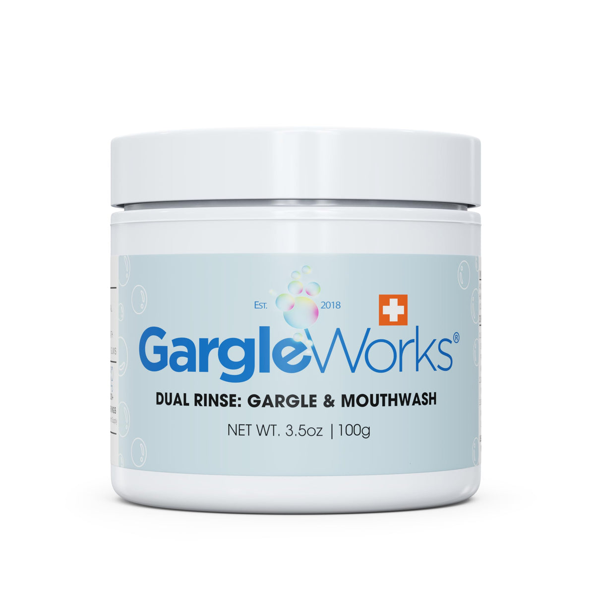 GargleWorks bottle featuring natural mineral-based mouthwash