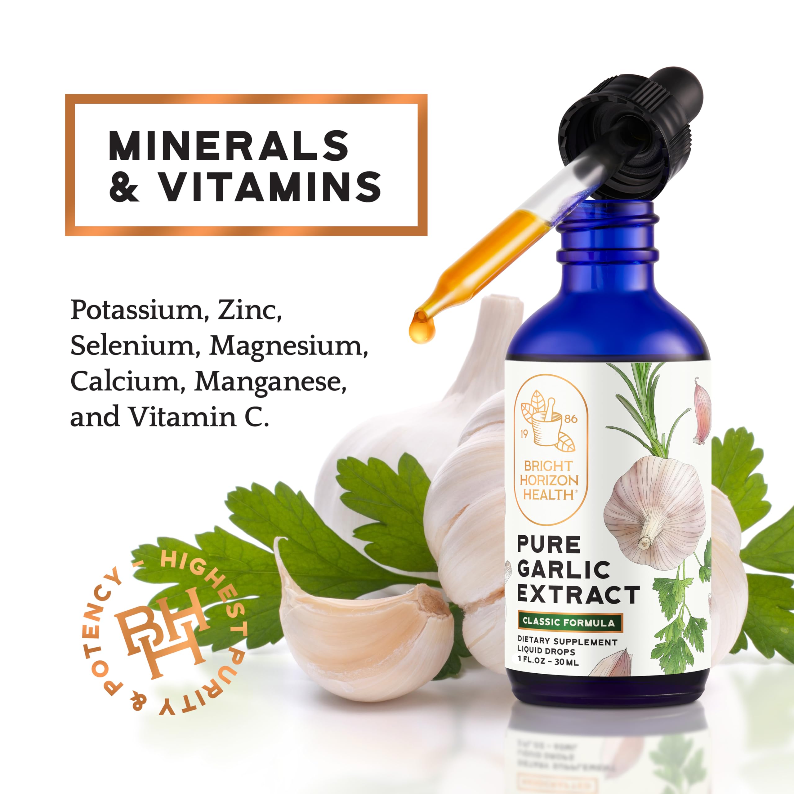 1 fl oz garlic extract dropper bottle