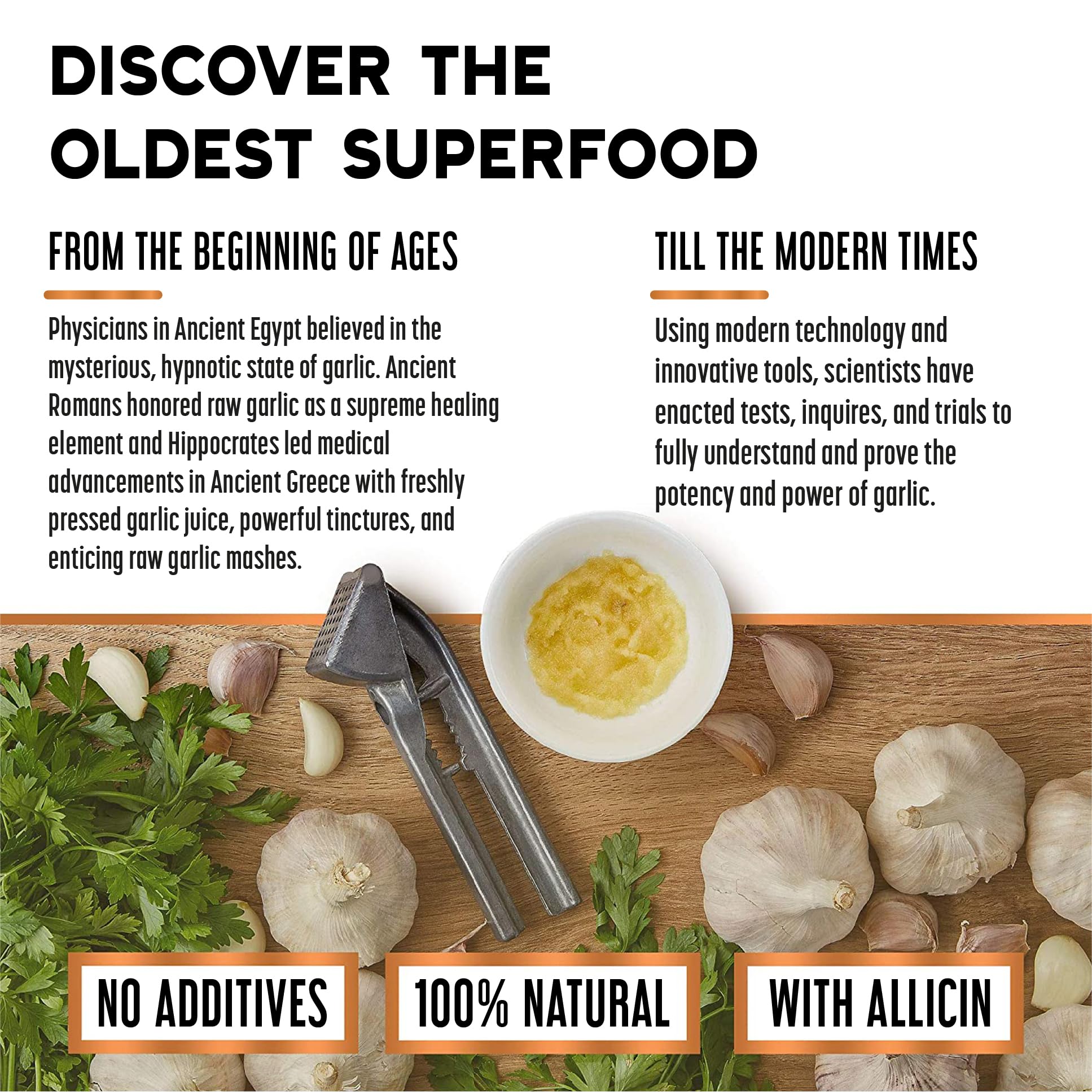 Lifestyle image with wellness routine and garlic extract