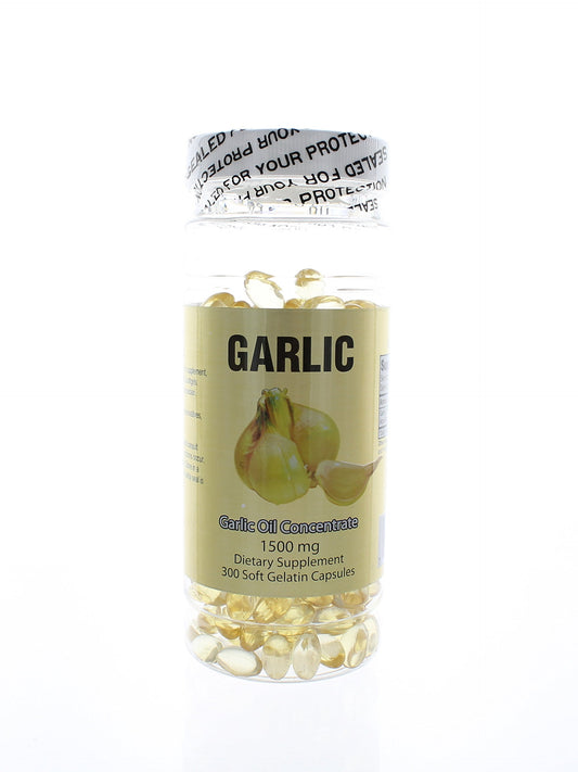Garlic oil concentrate bottle 3 mg (1500:1) with 300 capsules