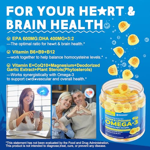 Garlic extract and plant sterols included in vegan omega-3 gummies