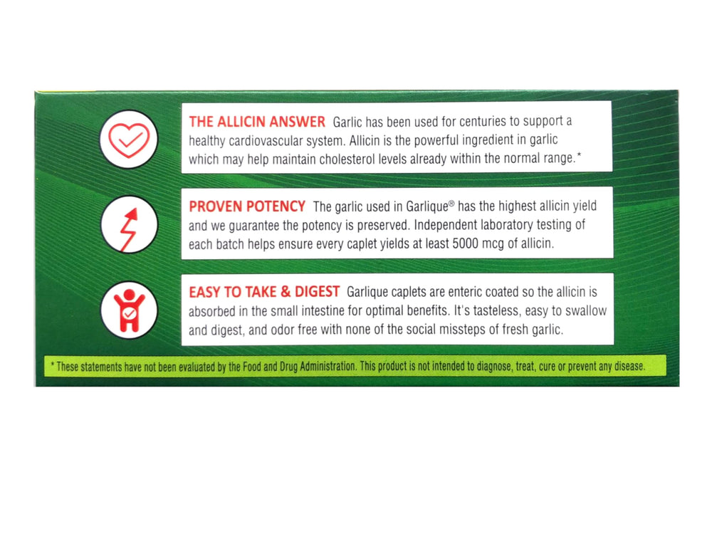 Illustration of allicin potency 5000 mcg per tablet