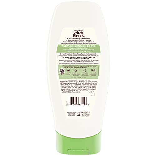 Garnier Whole Blends almond milk and agave ingredients close-up showing hydrating care.