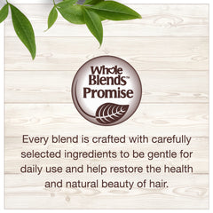 Garnier Whole Blends bottle label close-up communicates paraben-free promise.