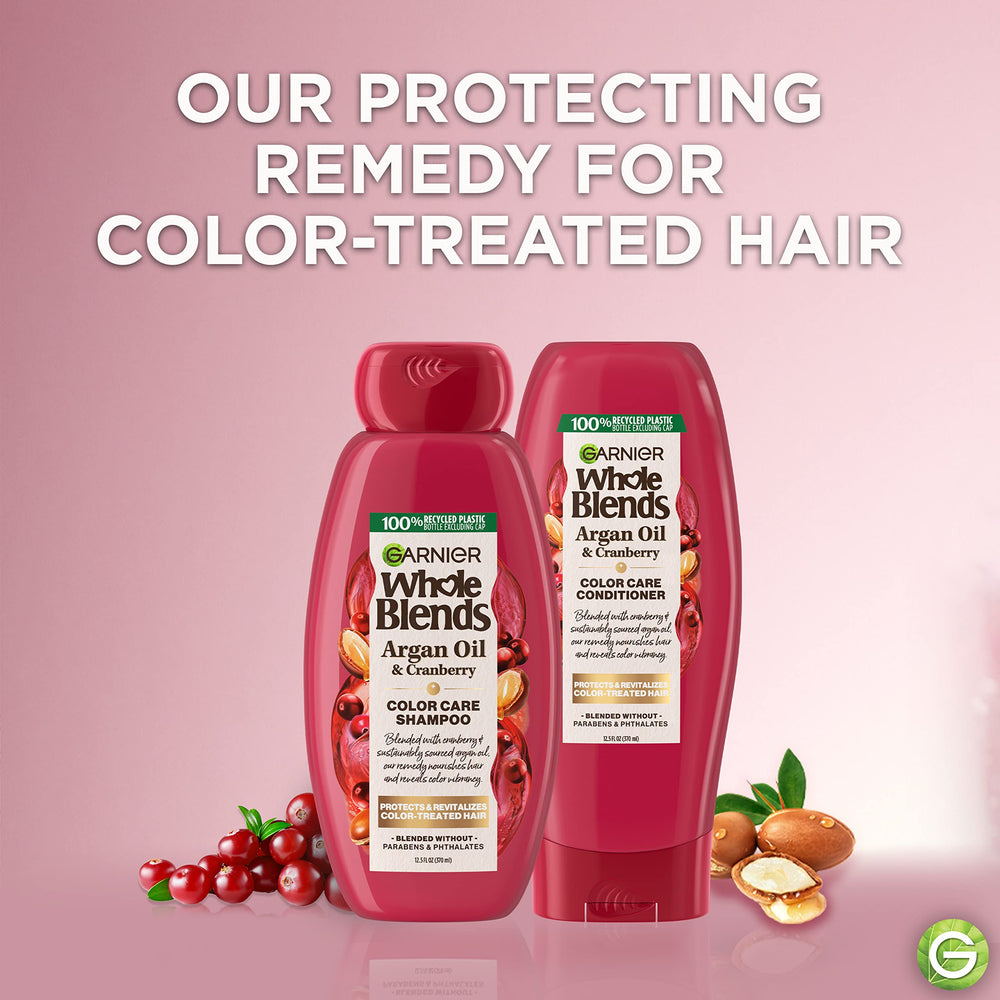 Garnier Whole Blends conditioner dose demonstrates smooth texture for gentle application.