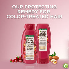 Garnier Whole Blends conditioner dose demonstrates smooth texture for gentle application.
