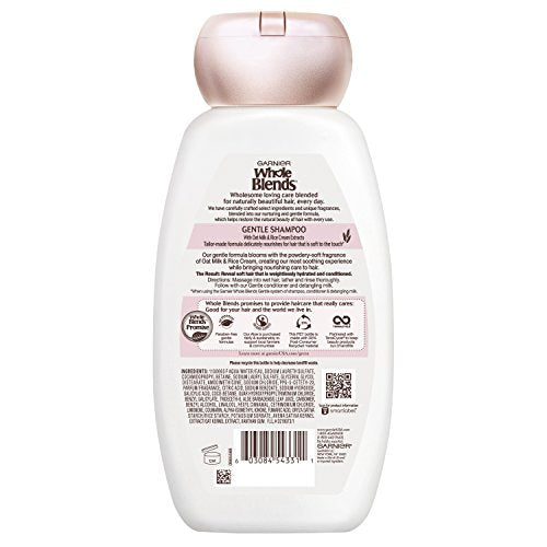 Garnier Whole Blends Gentle Shampoo Oat Delicacy lather in hand for soft cleansing