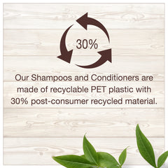 Garnier Whole Blends hair model with conditioner shows smooth, manageable hair.