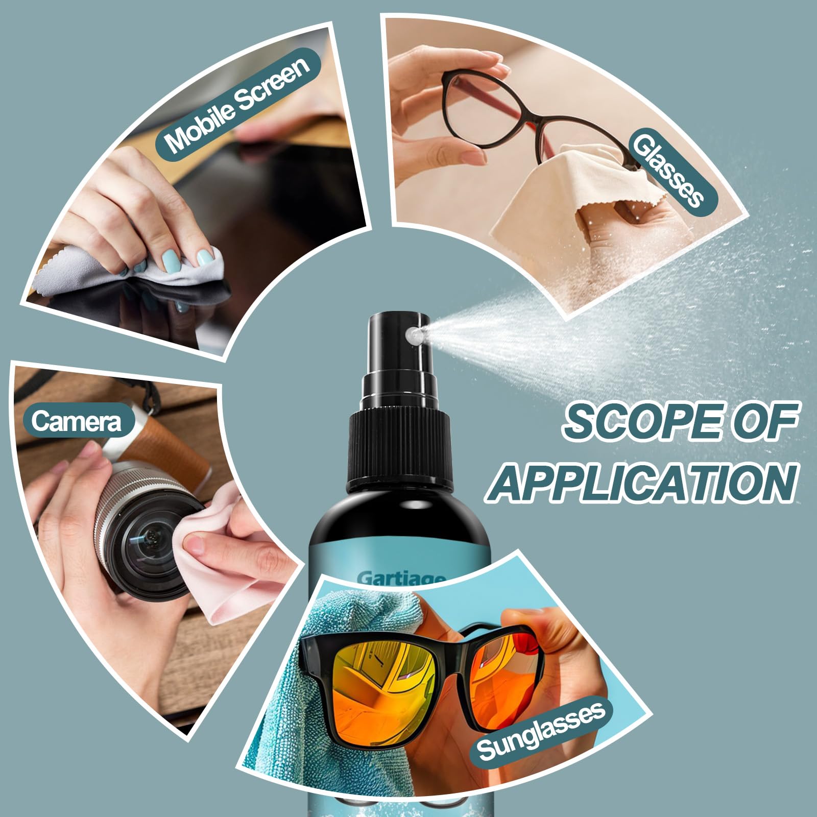Eyeglass cleaner spray bottle from Gartiage