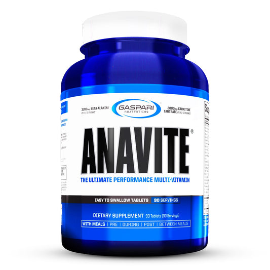 Front view of Gaspari Anavite bottle with 180 tablets