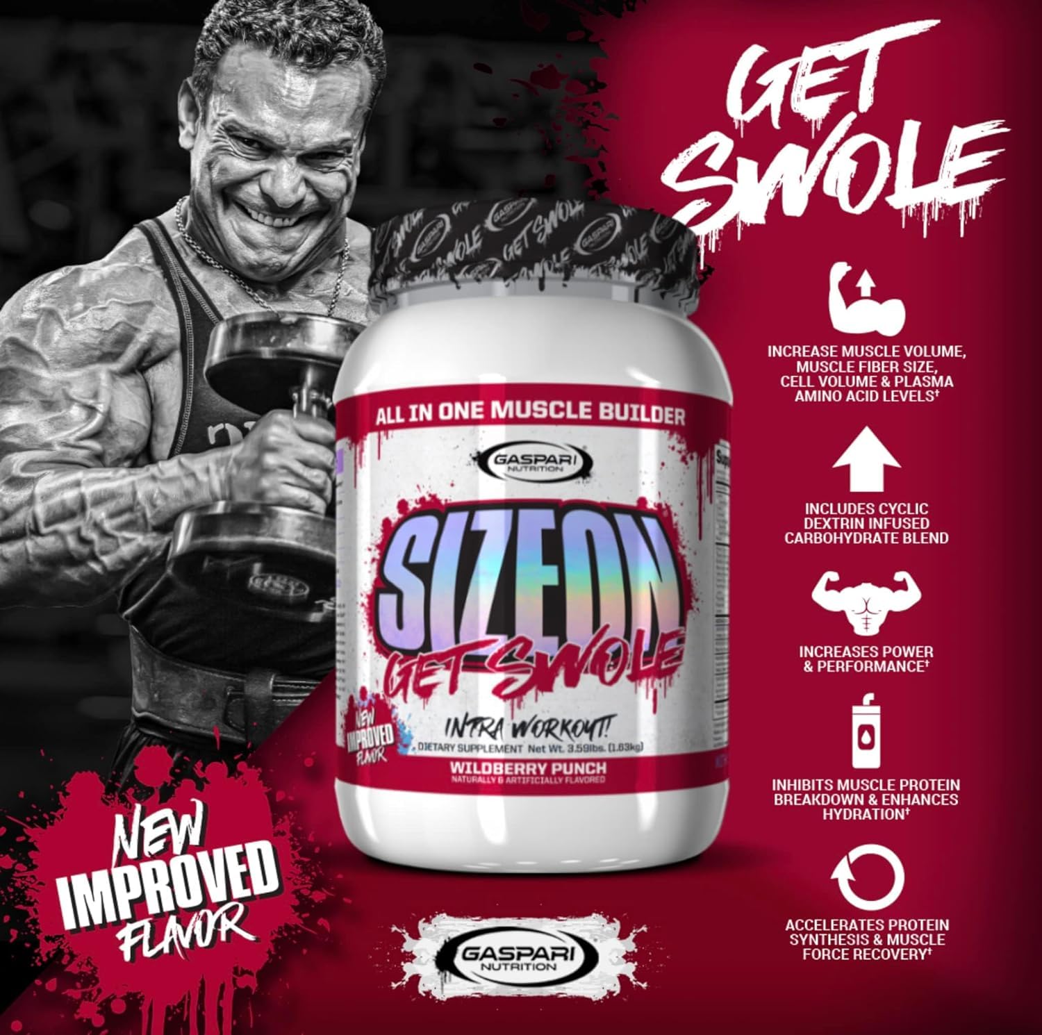 Pouring SizeOn Raspberry powder into a shaker