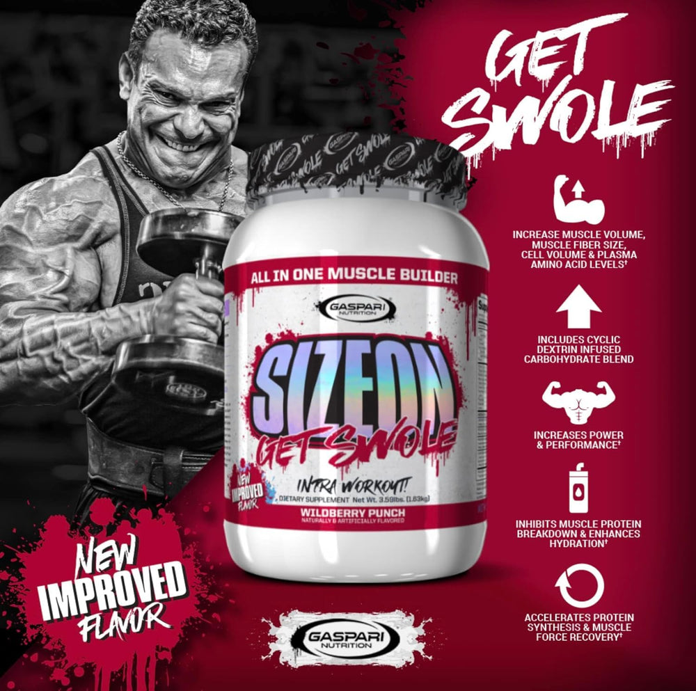 Pouring SizeOn Raspberry powder into a shaker