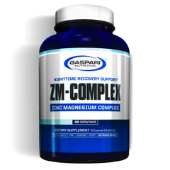 Gaspari ZM-Complex bottle and label displaying Zinc, Magnesium, Vitamin B6