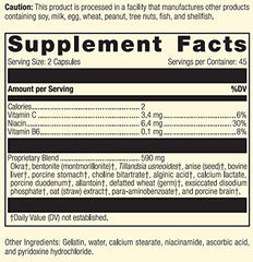 Label highlights vitamins C, Niacin, and Vitamin B6