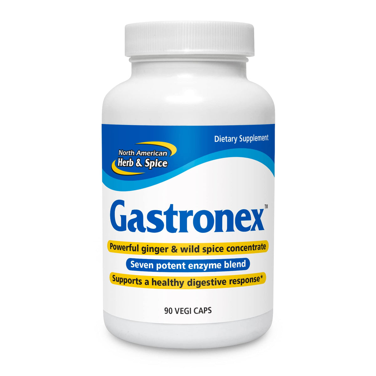 Front view of Gastronex Capsules 90-Ounce bottle