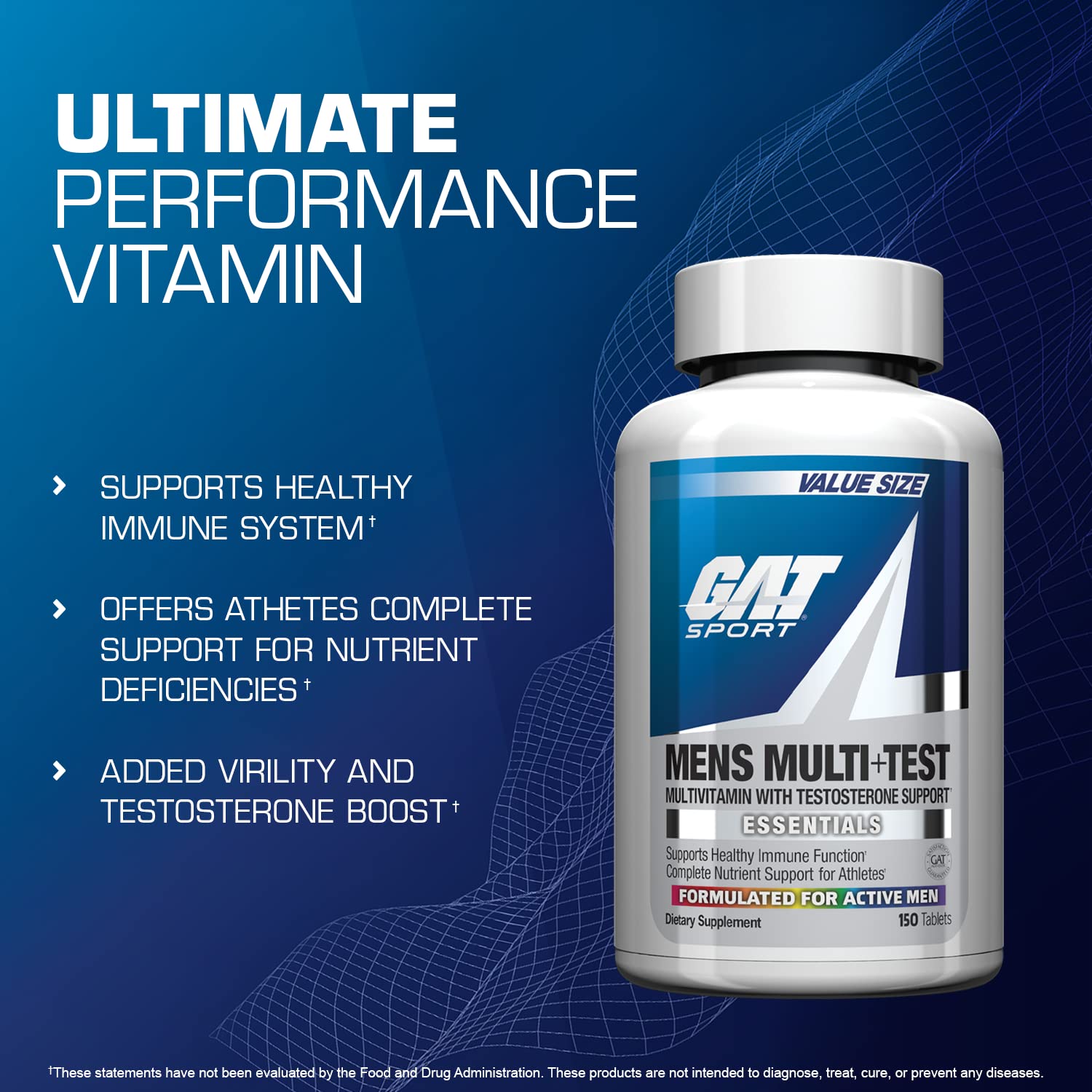 GAT SPORT bottle with 150 count label