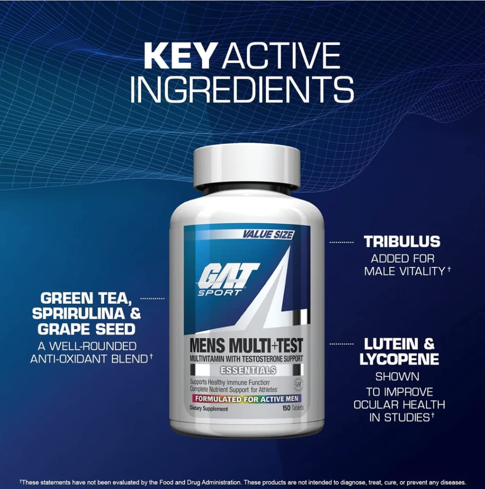 Athlete taking GAT SPORT Men's Multi + Test tablet