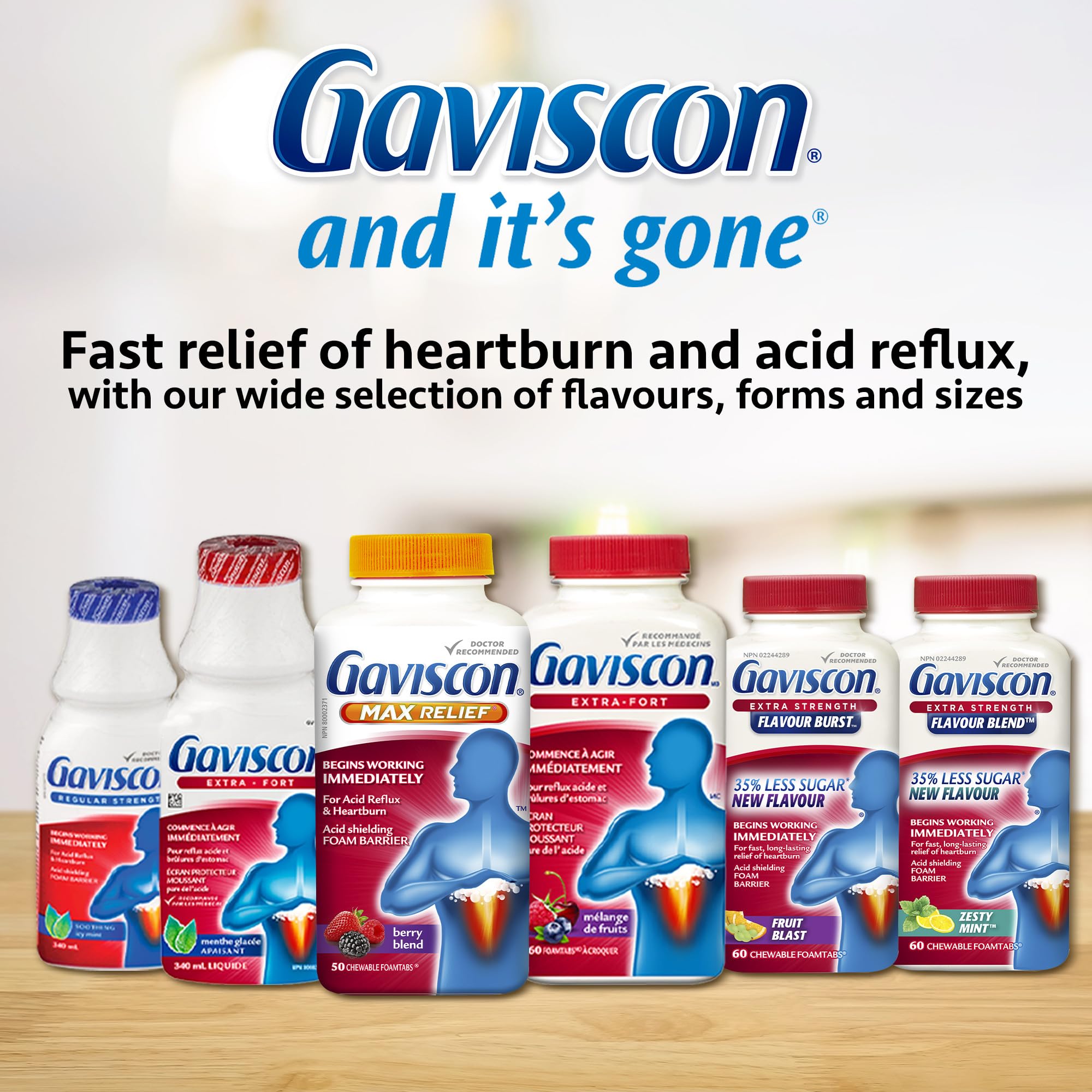 Gaviscon Max Berry tablet on-the-go for convenient daily relief.