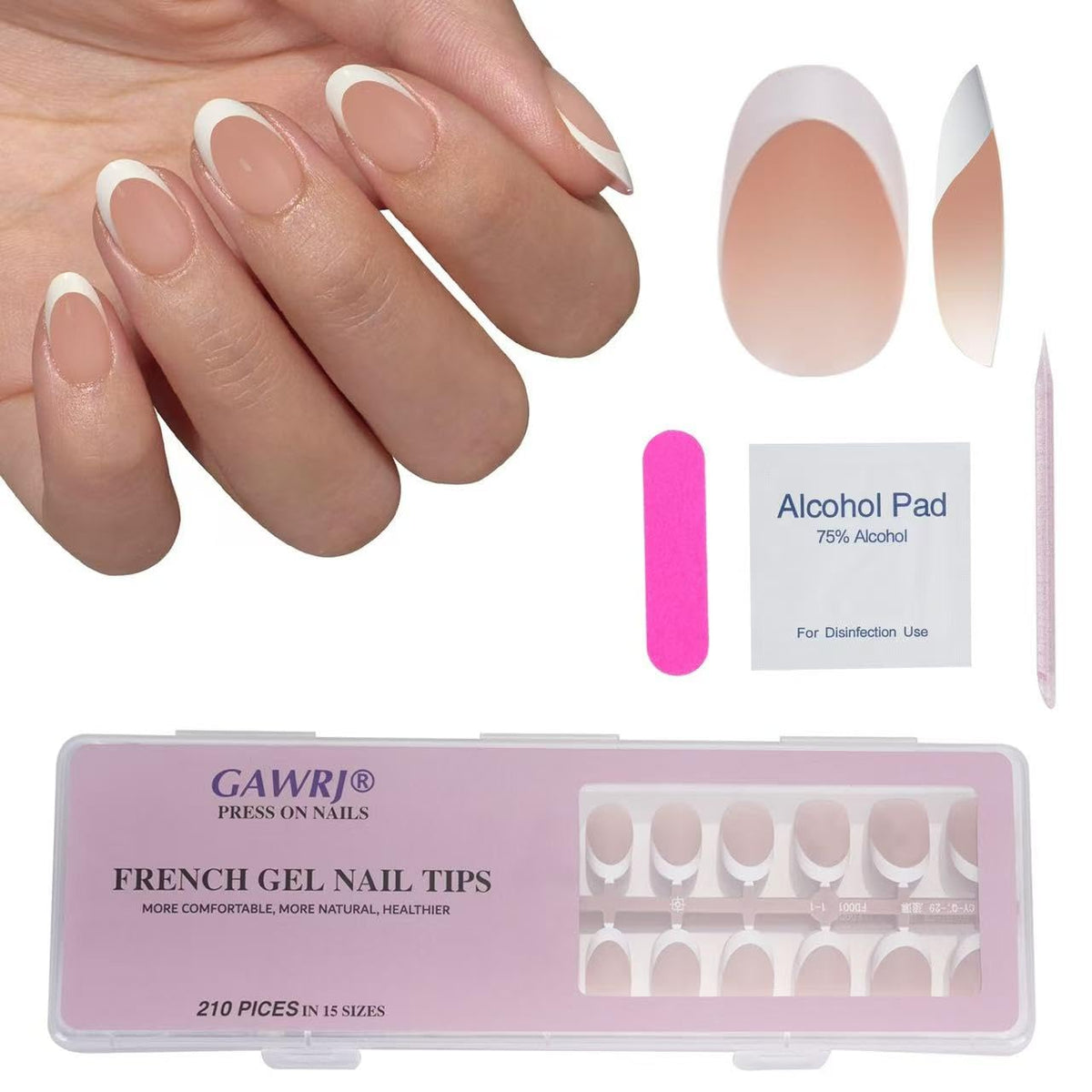 GAWRJ press on nails 210-pc pack with convenient storage for DIY manicure