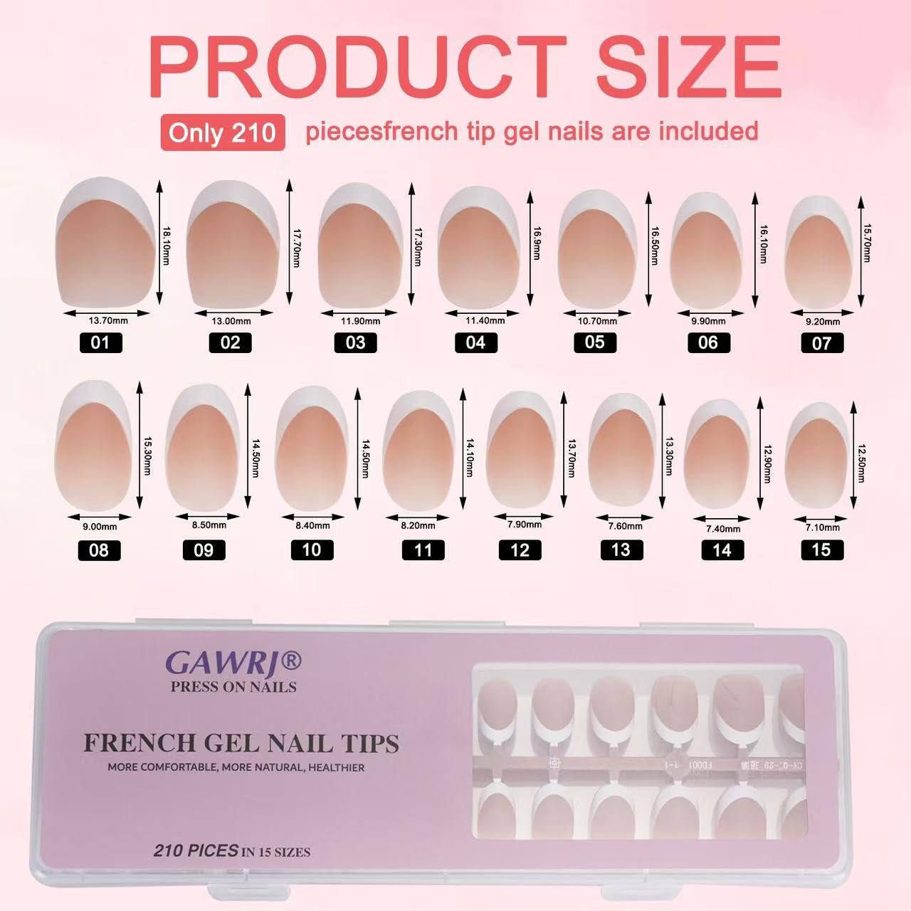 GAWRJ durable French-tip press-ons for long-lasting wear