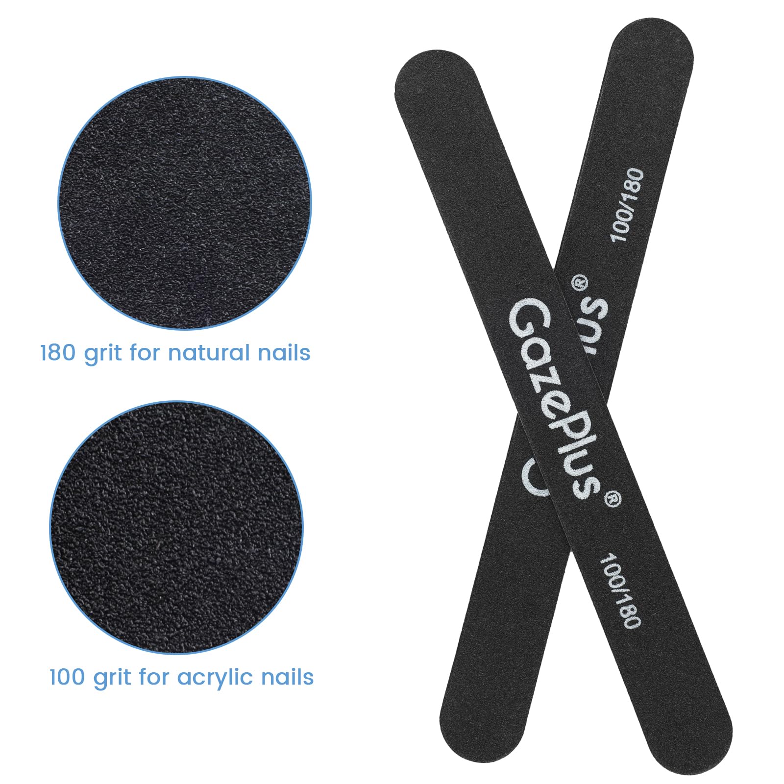 GAZEPPLUS emery boards with durable plastic core for professional shaping