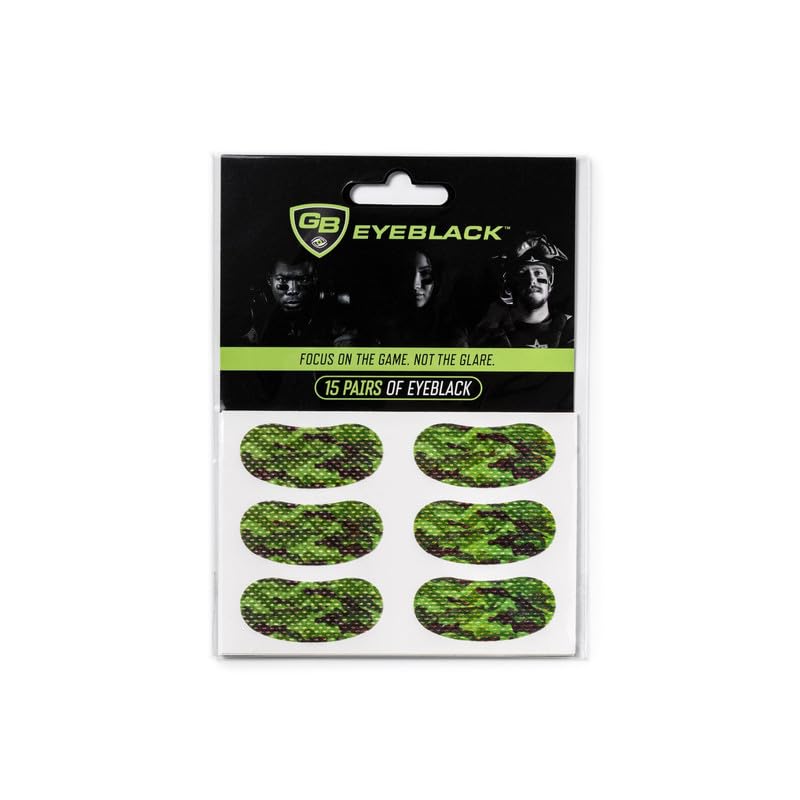 GB Eyeblack green camo pack for glare reduction during games