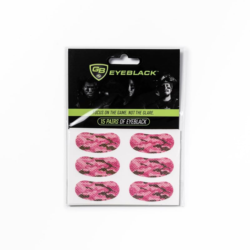 GB Eyeblack Pink Camo eye strips pack for game day glare control