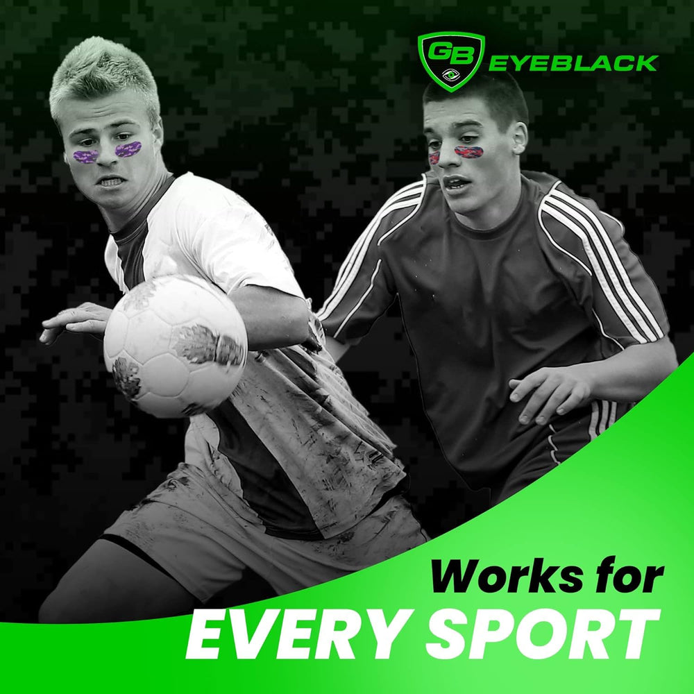 GB Eyeblack Pink Camo eye strip stays on through sweat and movement
