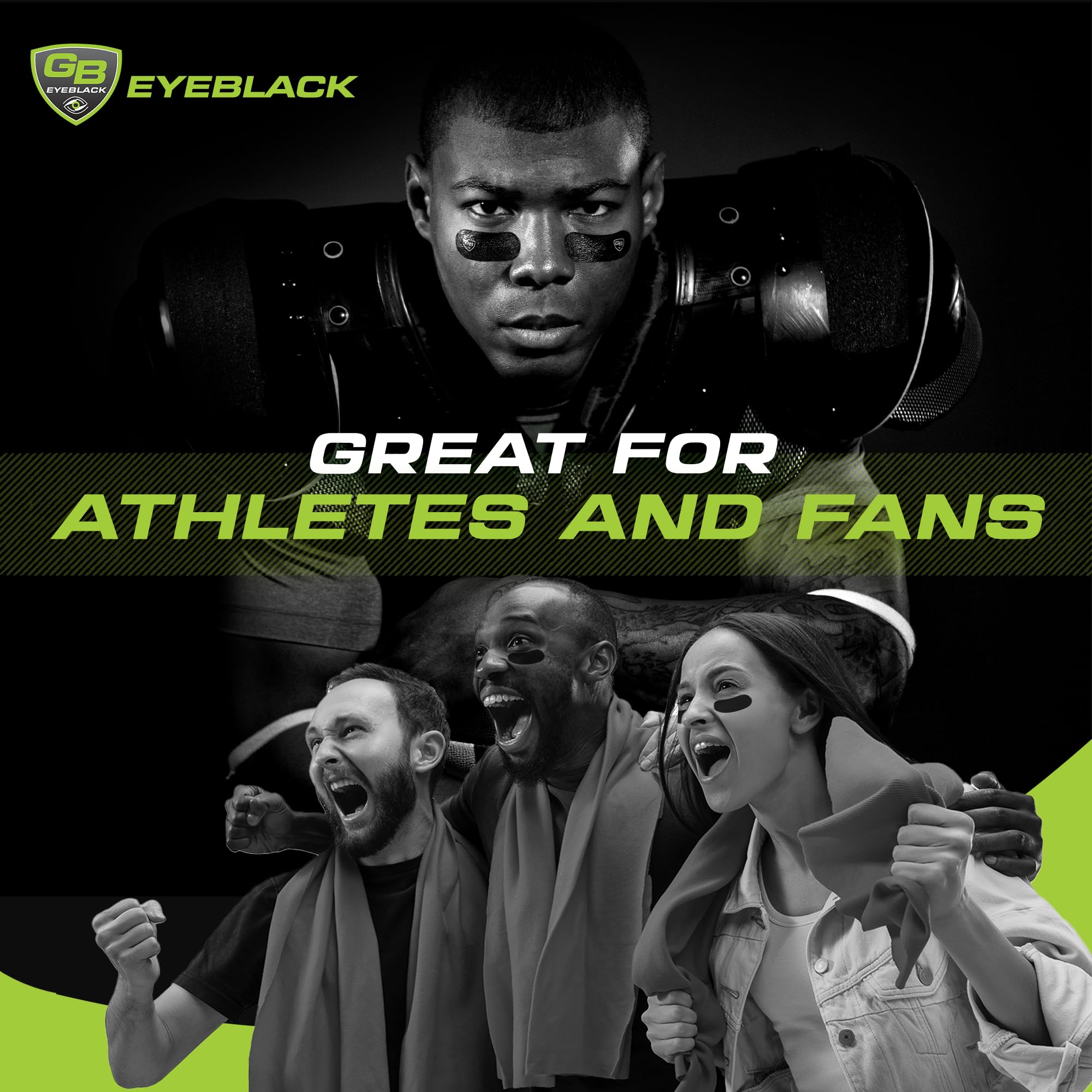 GB Eyeblack sweat-resistant adhesion maintains coverage through sweat