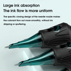 GBK offset design stabilizes the needle for smoother, controlled strokes