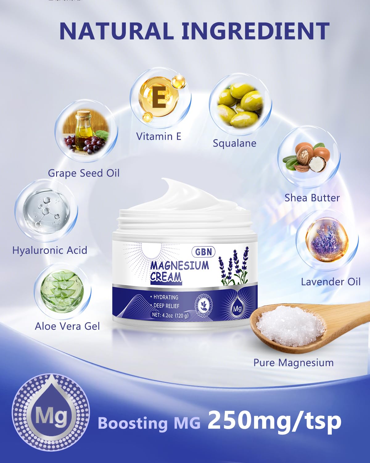 Applying magnesium cream to leg before bed