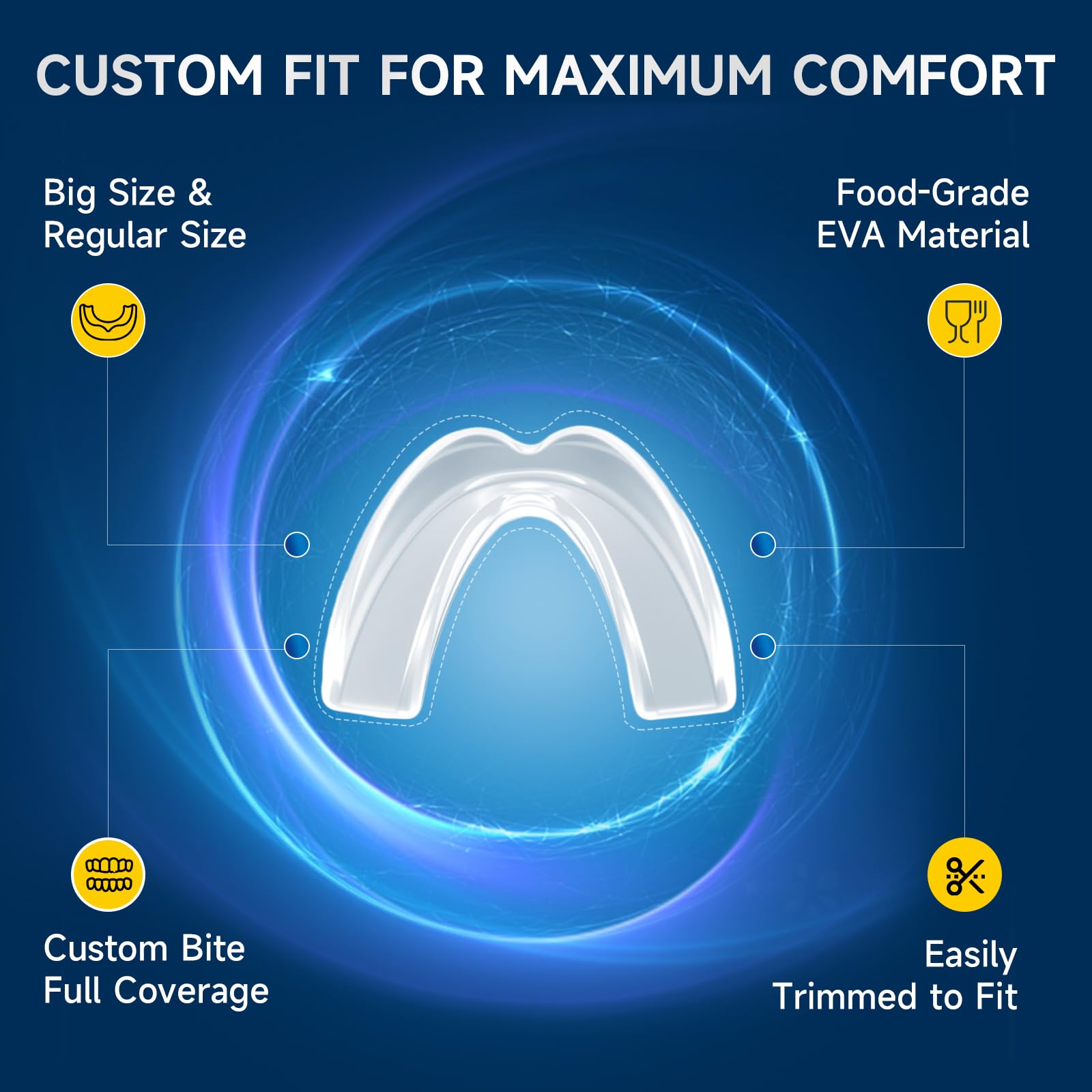 Two sizes available: Large and Regular for GBN mouth guard