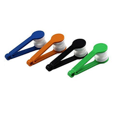 Microfiber head eyeglasses cleaner with plastic handle