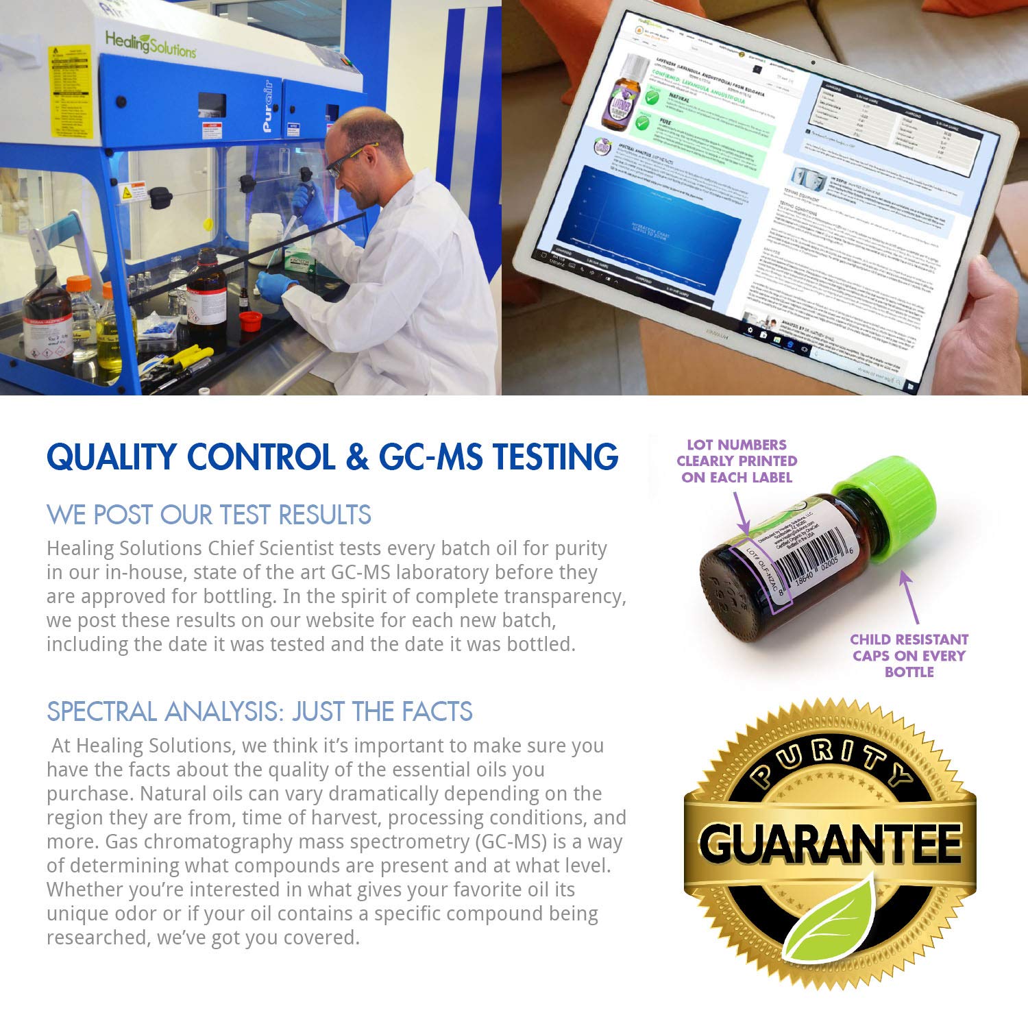 GC-MS purity test results for Healing Solutions Clove Oil