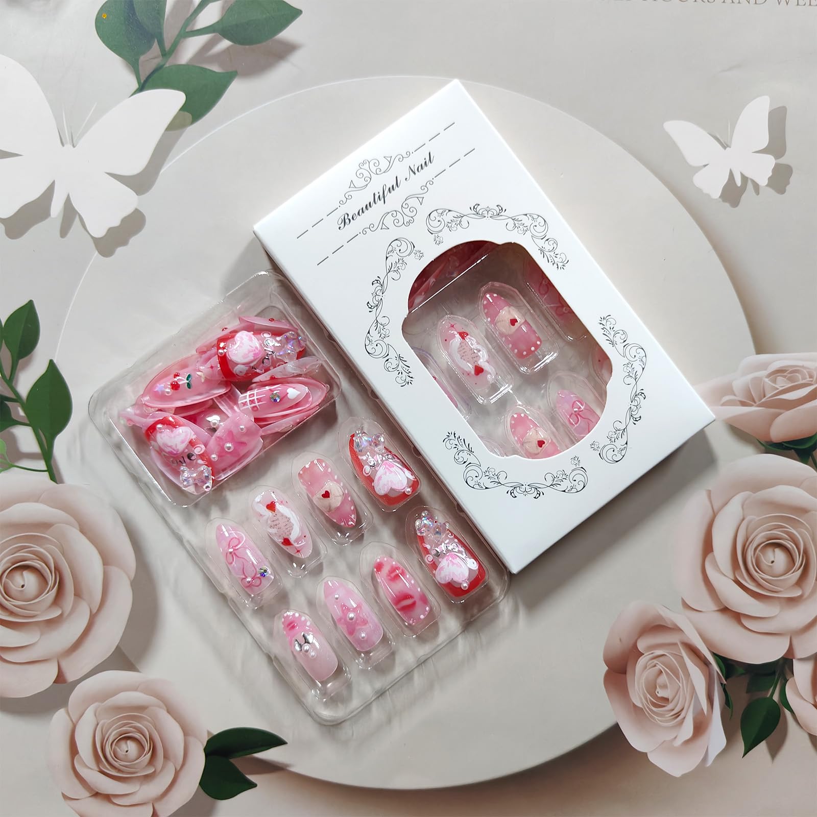 GCSQW press-on nails set enables quick 30-second attachment for busy days