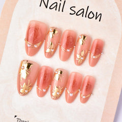 GCSQW 3D handmade nails kit in pink rose design includes 30 nails and accessories
