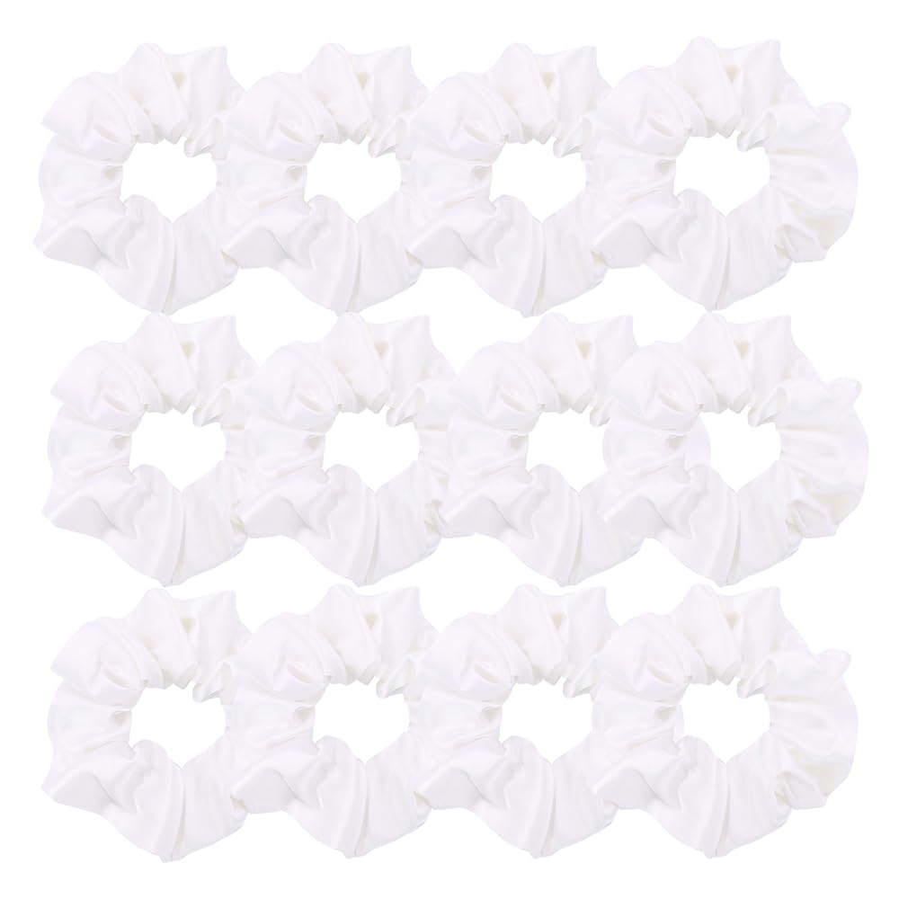 Gebelle satin silk scrunchies closeup texture showing premium fabric for gentle hair care.