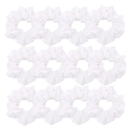 Gebelle satin silk scrunchies closeup texture showing premium fabric for gentle hair care.