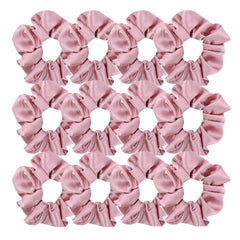 Gebelle satin scrunchies Basic Blush close-up shows gentle stretch for all-day wear