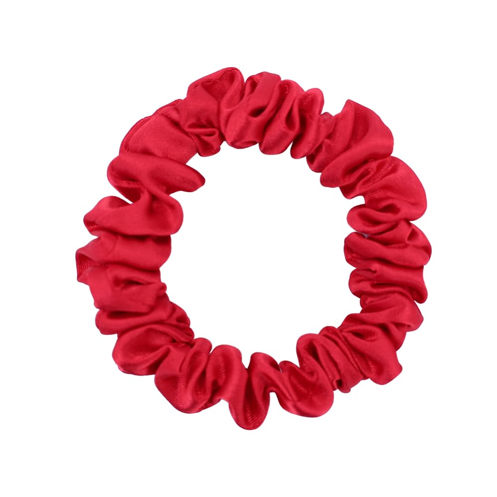 Gebelle skinny satin scrunchies red packaging display emphasizes gift-ready set.