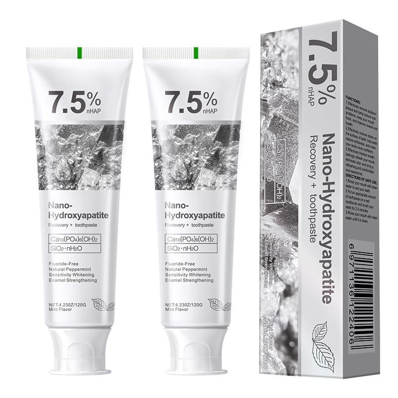 GEELIKE Nano Hydroxyapatite Toothpaste tube highlighting enamel protection and fluoride-free formula