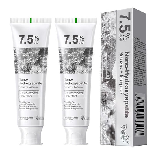 GEELIKE Nano Hydroxyapatite Toothpaste tube highlighting enamel protection and fluoride-free formula