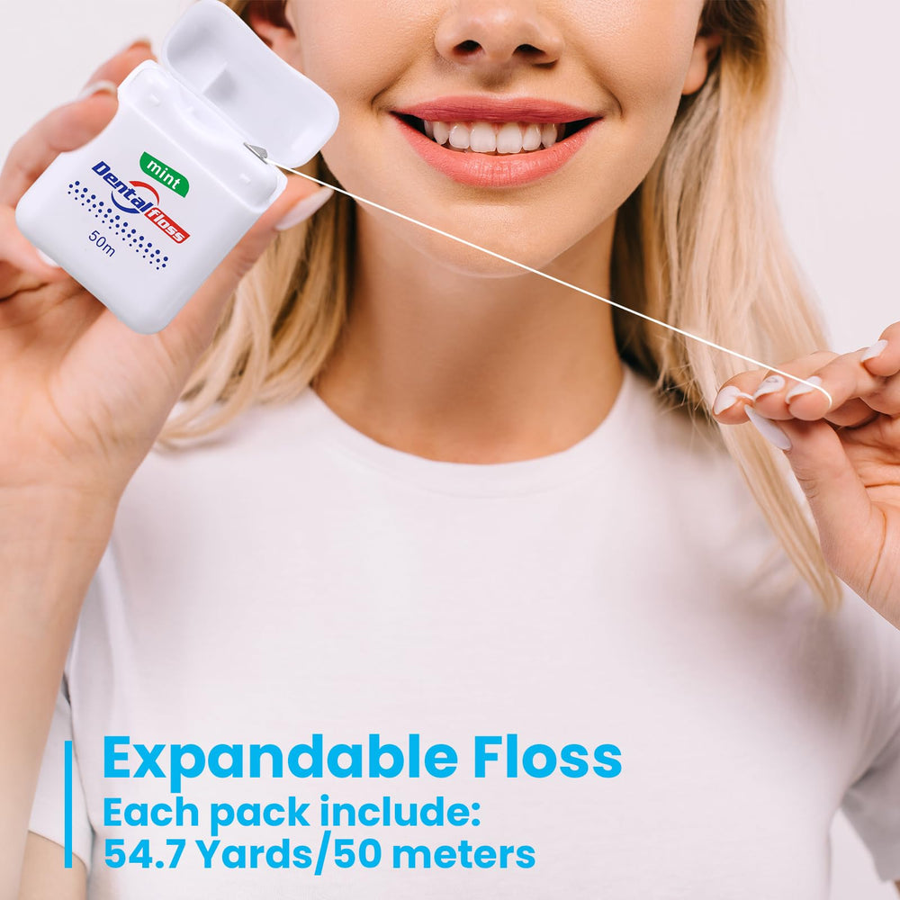 Compact travel-friendly dental floss bulk set