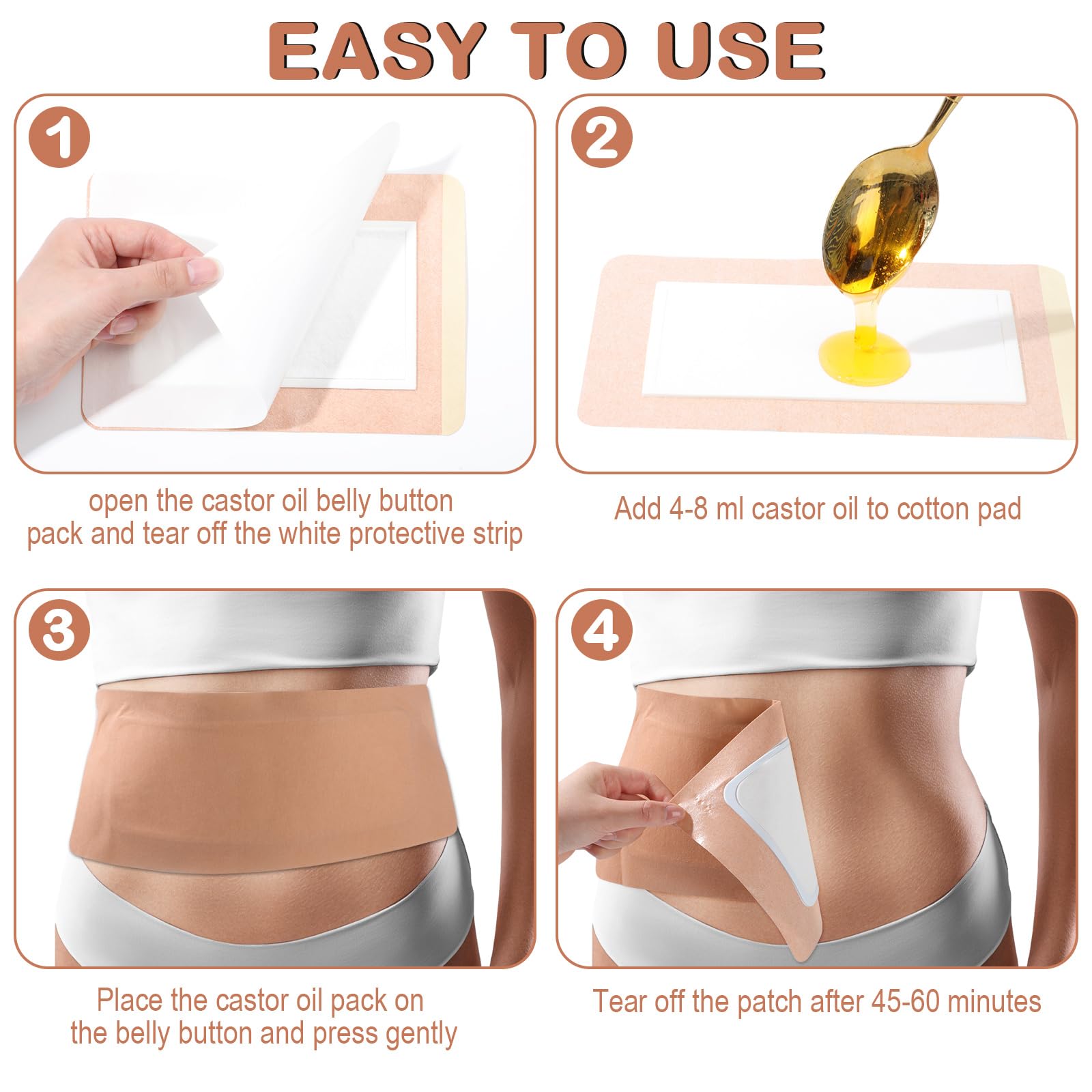 Anti leak design for Geiserailie castor oil patches
